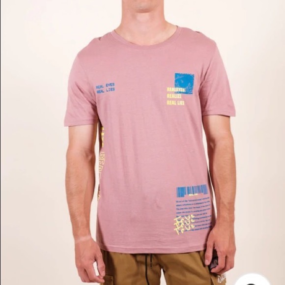 Men’s Brooklyn Cloth Mfg. Co. Dusty Rose Real Eyes Graphic T-Shirt - Picture 7 of 14